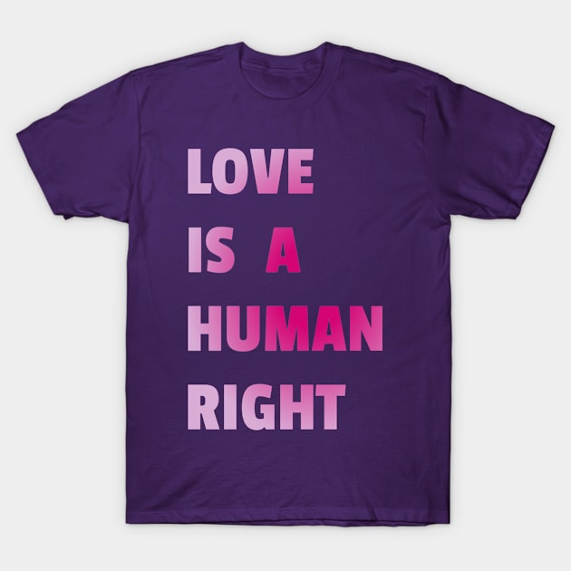 Love Is A Human Right (Pink) T-Shirt by BiLifeClothingCo